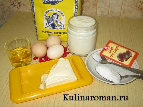 Продукти, які знадобляться для приготування заварних млинців на молоці