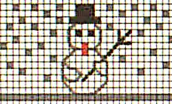 Схема вишивки до Нового року «сніговик», призначена для вишивання «хрестиком» та «рядком»