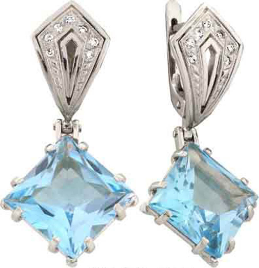 Один з найцікавіших варіантів жіночих срібних сережок - варіант з камінням